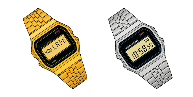 Casio Vintage Watch Animated Cursor