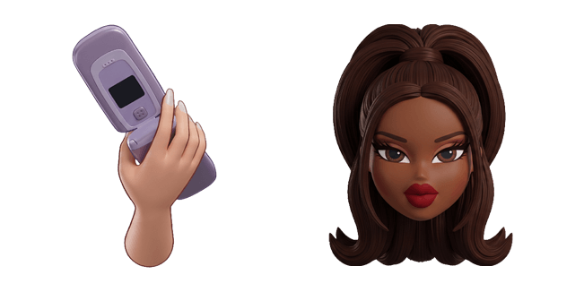 Bratz Doll Sasha & Purple Flip Phone Cursor