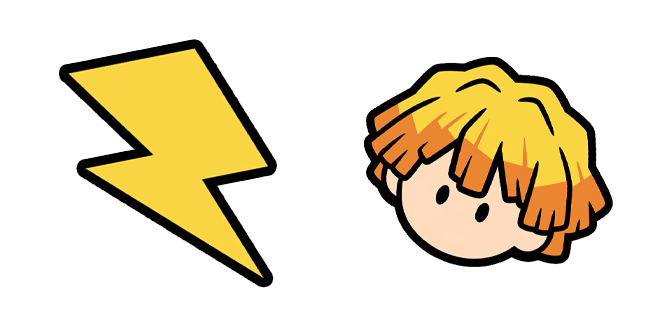 Demon Slayer Zenitsu Agatsuma & Yellow Lightning Cursor