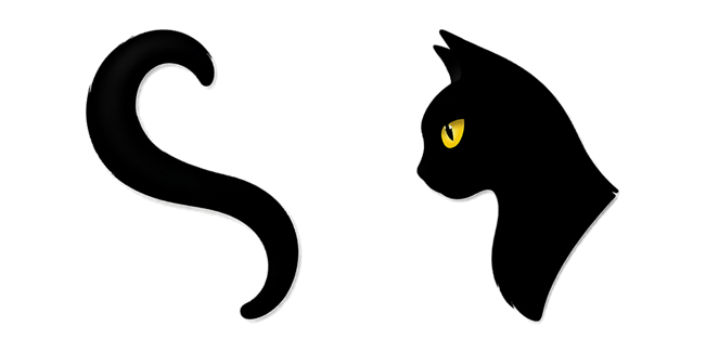 Black Cat Tail & Head Cursor