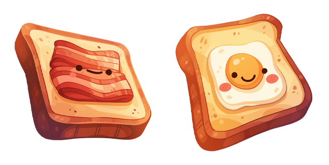 Cute Bacon & Egg Toast Cursor