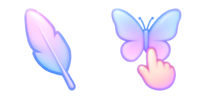 Cozy Gradient Feather & Hand With Butterfly Cursor