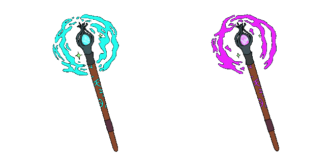 Blue & Pink Magic Staff Animated Cursor