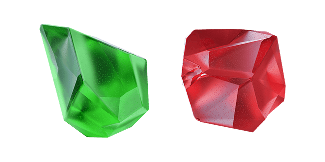 Green & Red Gemstones 3D Cursor