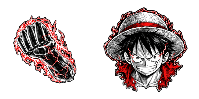 One Piece Red Manga Monkey D. Luffy Haki Punch Cursor