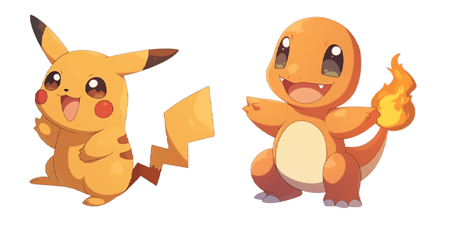 Pokemon Adorable Pikachu & Charmander Cursor