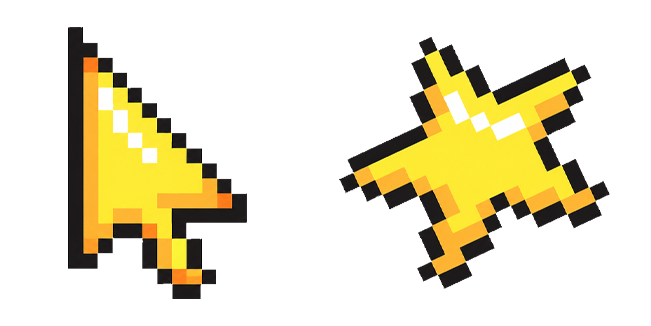 Pixel Yellow Arrow & Star Cursor