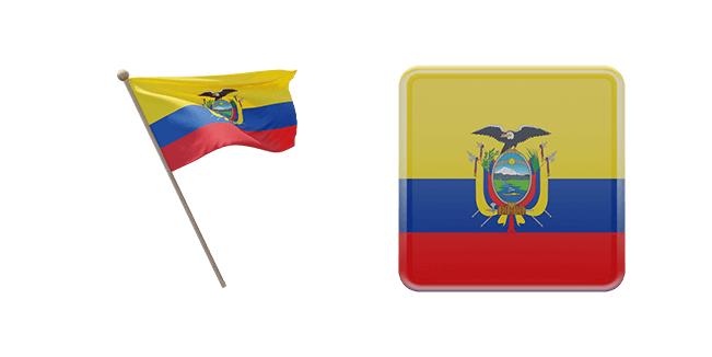 Republic of Ecuador Flag 3D Cursor
