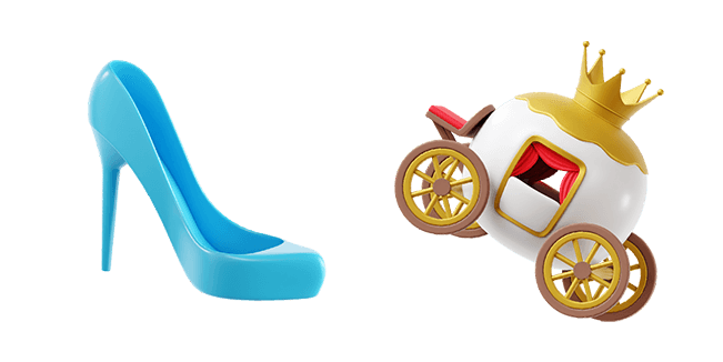 Fairytale Glass Slipper & Carriage 3D Cursor