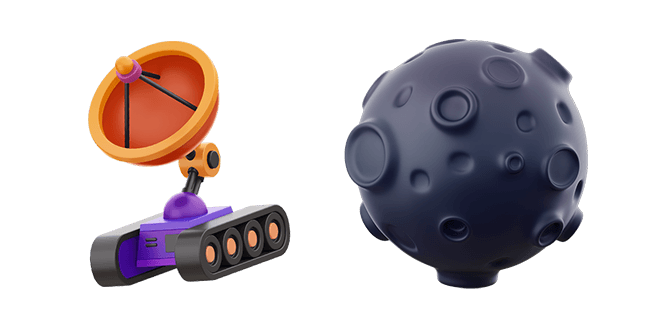 Space Rover & Dark Planet 3D Cursor