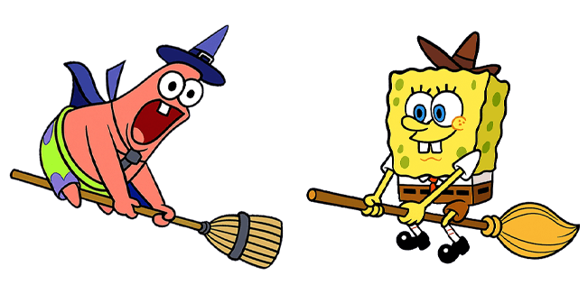 SpongeBob & Patrick Witch Flight Cursor