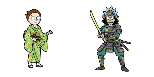 Rick Samurai & Morty Geisha Cursor