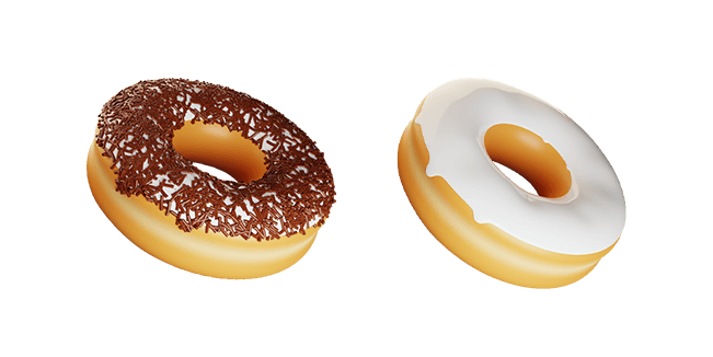 Chocolate Donut & Donut Vanilla 3D Cursor