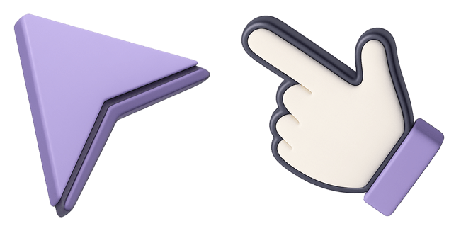 Lilac Arrow & Hand 3D Cursor