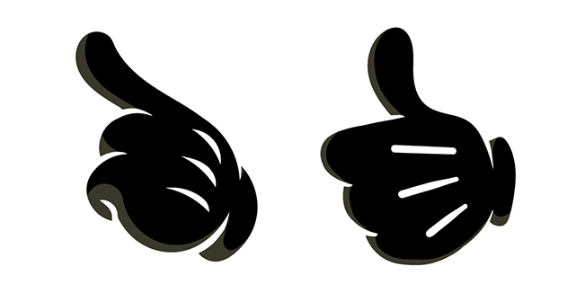 Mickey Mouse Black Hand Thumb Up Cursor