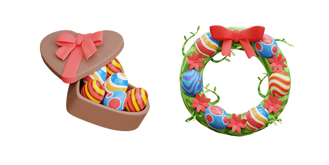 Easter Eggs Gift & Easter Wreath 3D Cursor