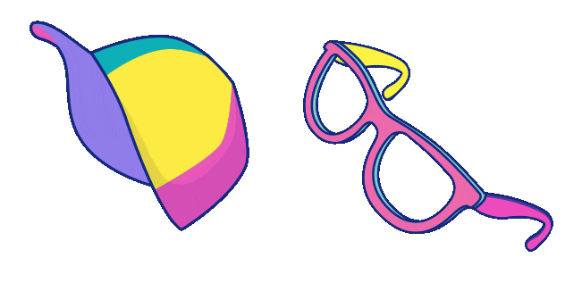 90s Fashion Aesthetic Glasses & Hat Cursor