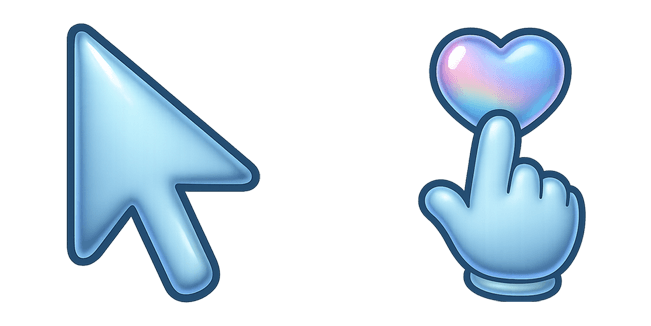 Y2K Blue Arrow & Heart Pointer Cursor