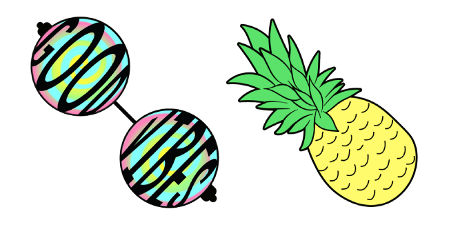 VSCO Girl Pineapple & Good Vibes Glasses Cursor