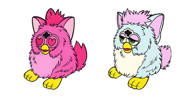 Retro Furby Pink & Grey Cursor