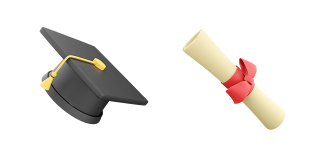 Graduation Hat & Diploma 3D Cursor