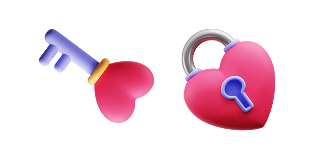 Heart Key & Heart Lock 3D Cursor