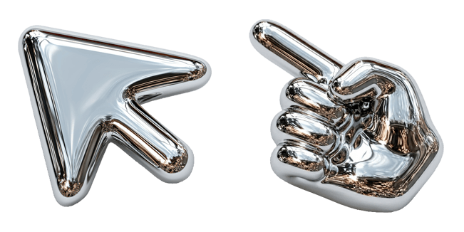 Polished Chrome Arrow & Hand Cursor