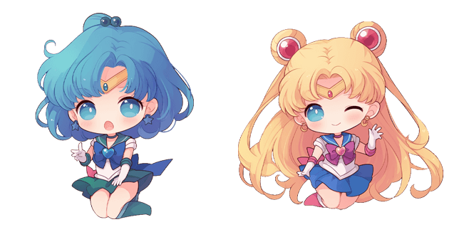 Chibi Sailor Mercury & Sailor Moon Cursor