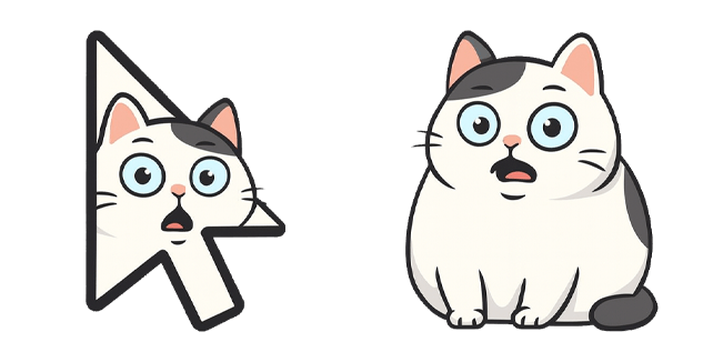 Cute Surprised Cat Arrow Cursor