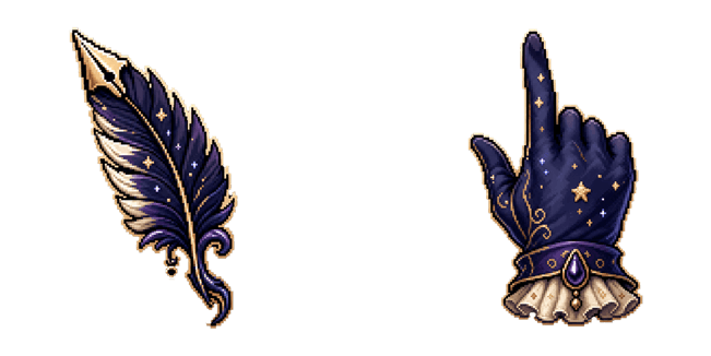 Magic Feather & Night Glove Pixel Cursor