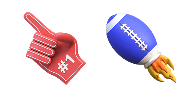 Foam Finger & Football Ball Rocket 3D Cursor