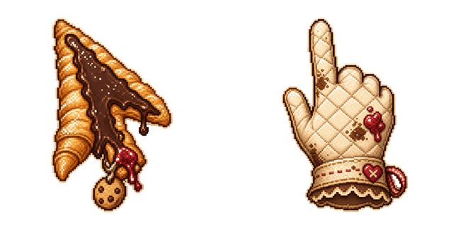 Sweet Croissant & Oven Mitt Pixel Cursor