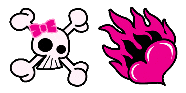 Emo Aesthetic Bones & Heart Animated Cursor