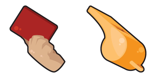 Soccer Red Card & Referees Whistle Cursor