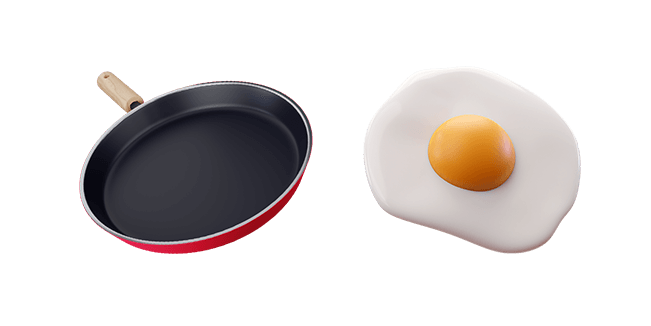 Pan & Fried Egg 3D Cursor