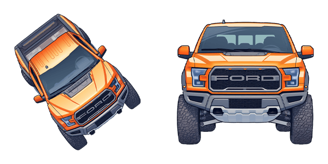 Orange Ford F-150 Raptor Cursor