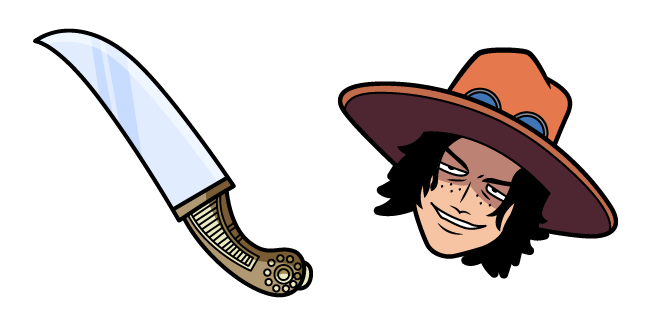 One Piece Portgas D. Ace & Knife Cursor