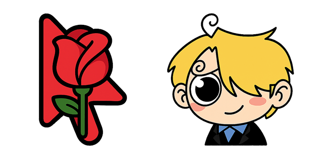 One Piece Kawaii Sanji & Rose Arrow Cursor
