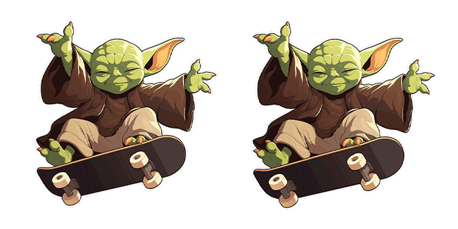 Yoda On Skateboard Animated Cursor