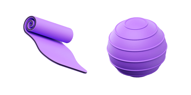 Light Purple Yoga Mat & Pilates Ball 3D Cursor
