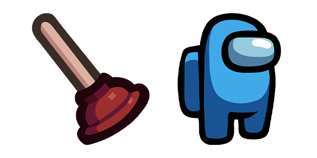 Among Us Blue & Plunger Hat Cursor