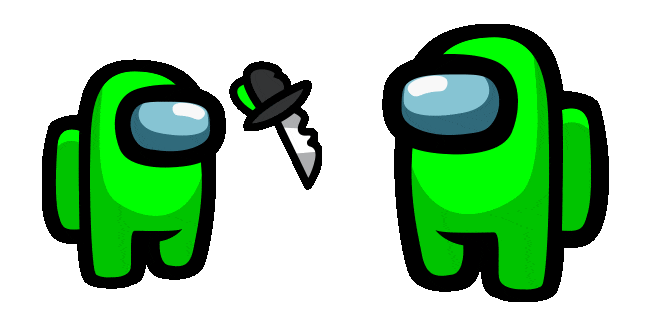 Among Us Green & Knife Kill Animated Cursor
