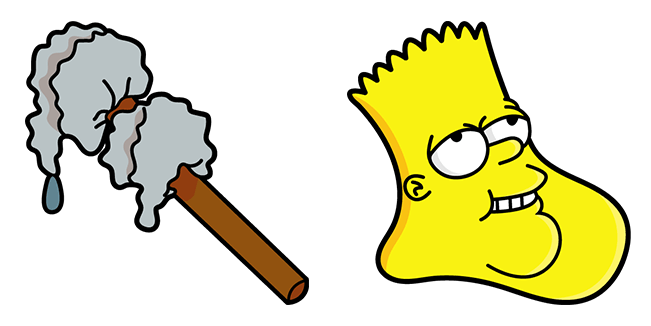 The Simpsons Fat Bart & Rag on Stick Cursor