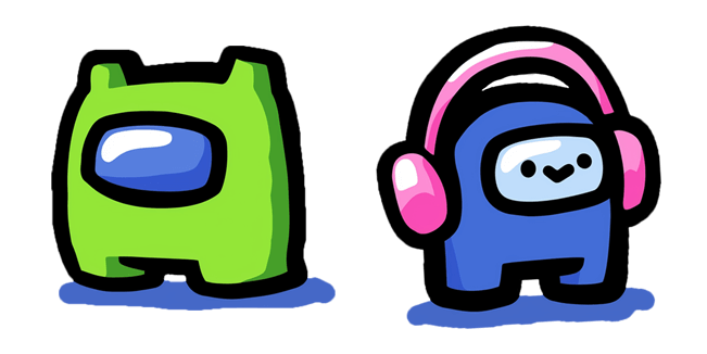 Among Us Chibi Green & Blue Cursor