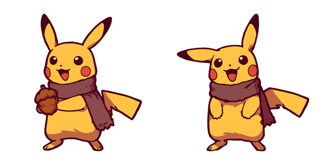 Pokemon Pikachu Autumn Scarf Cursor