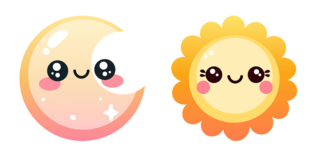 Kawaii Moon & Sun Cursor