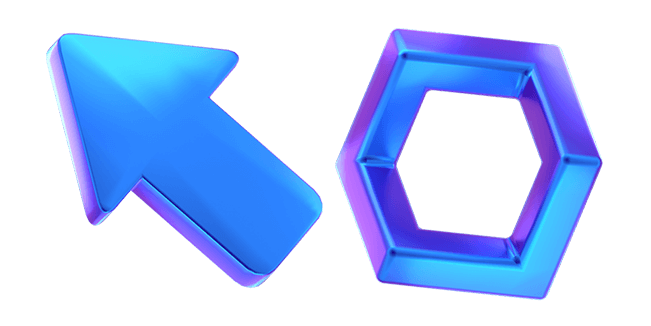 Blue Arrow & Hexagon 3D Cursor