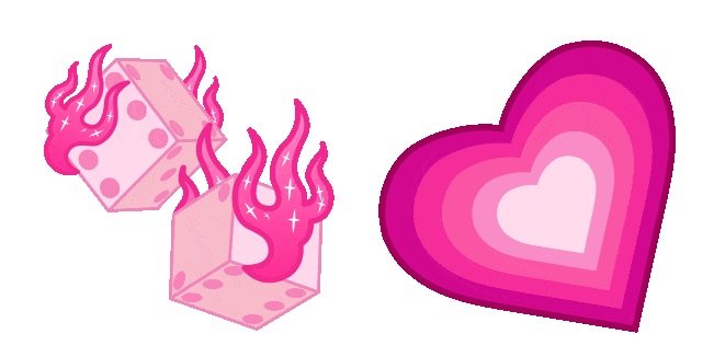Y2K Aesthetic Heart & Dices Cursor