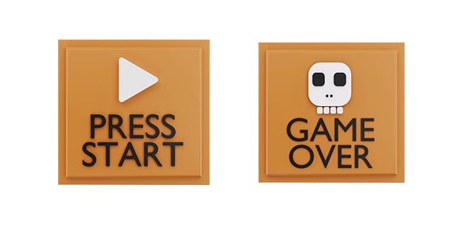 Press Start & Game Over 3D Cursor