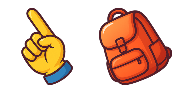 Back to School Hand & Backpack Cursor
